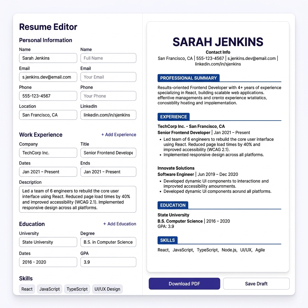 Professional resume template that complements interview preparation